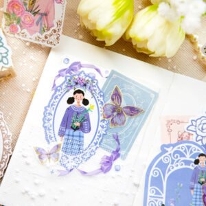girl in mirror frame washi stickers b2
