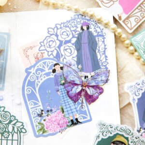 girl in mirror frame washi stickers b4