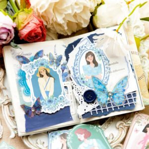 girl in mirror frame washi stickers b5