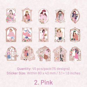 girl in mirror frame washi stickers sku 2