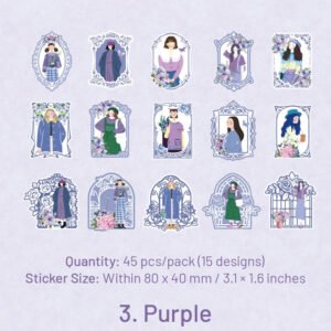 girl in mirror frame washi stickers sku 3