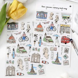 girl s life character theme pet stickers travel camping coffee stay at home b3