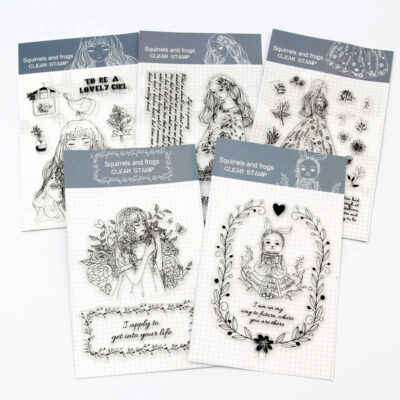 girls transparent soft silicone decorative stamp a - Sumflying Craft