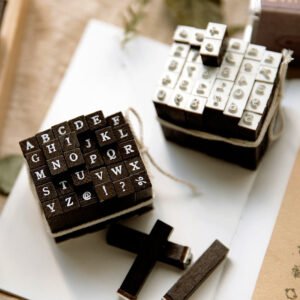 glitter daily series mini wooden rubber stamp set b5