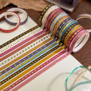 gold foil divider washi tape set 20 rolls b3
