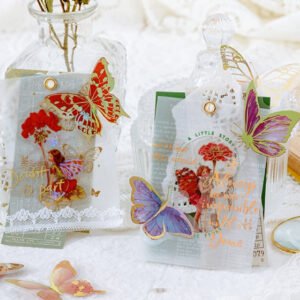 gold foil pet stickers flower fairy words butterfly flower b ceedbeba 8854 4e09 8255 f7ea5d82de42