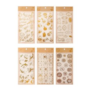 gold foil vinyl stickers music bottle words flower whale magic butterfly b7