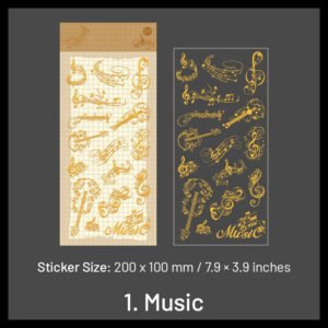 gold foil vinyl stickers music bottle words flower whale magic butterfly sku 1