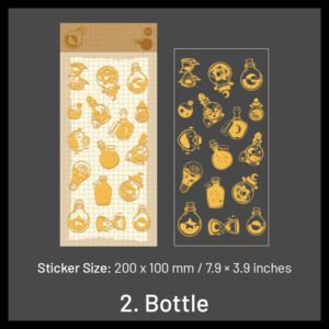 gold foil vinyl stickers music bottle words flower whale magic butterfly sku 2