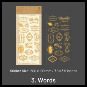 gold foil vinyl stickers music bottle words flower whale magic butterfly sku 3