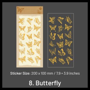 gold foil vinyl stickers music bottle words flower whale magic butterfly sku 8