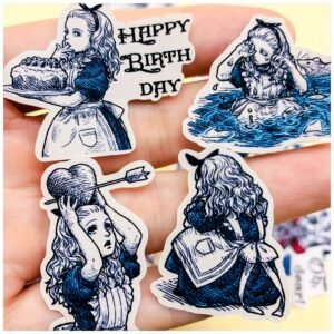 handbook sticker pack alice in wonderland 40 pieces handbook stickers decorative diary 1