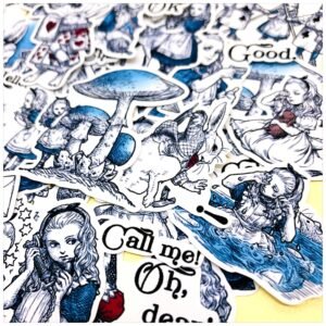 handbook sticker pack alice in wonderland 40 pieces handbook stickers decorative diary 4