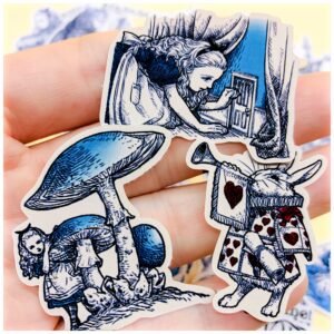 handbook sticker pack alice in wonderland 40 pieces handbook stickers decorative diary 5