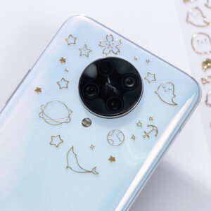 hot stamping and silvering pet small stickers b2