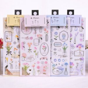 Flowers and Vase Vinyl Sticker