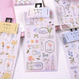 japanese q lia flower series stickers 4