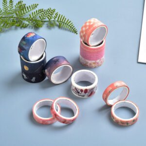 Floral Print Washi Tape Set - Travel, Peach, Sky, Star, Flower japanese style summer hand painted sakura petals washi tape set b3