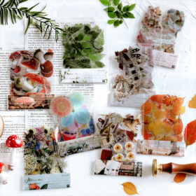 Clear Transparent Decorative Sticker - Leaf, Petal, Stationery, Mushroom, Ribbon
