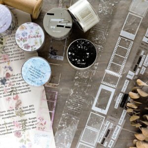 Clear Transparent Decorative Tape - Words, Flowers, Film, Manuscript