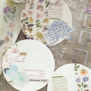 pet decorative tape words flowers film manuscript b4