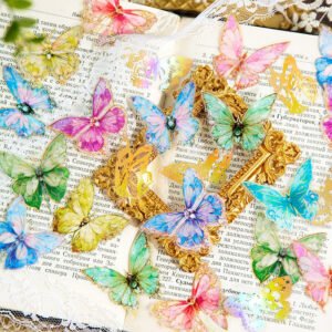 pet foil stamped stickers words butterfly flower fairy b3