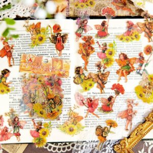 pet foil stamped stickers words butterfly flower fairy b5