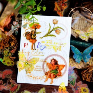 pet foil stamped stickers words butterfly flower fairy b7