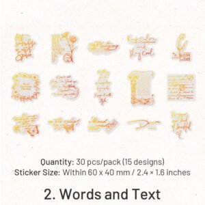 pet foil stamped stickers words butterfly flower fairy sku 2
