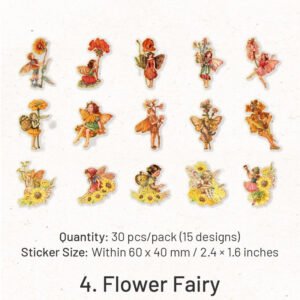 pet foil stamped stickers words butterfly flower fairy sku 4