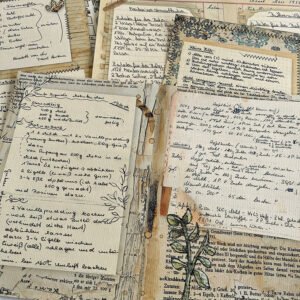 Antique European Script Handwritten Recipe Junk Journal Paper