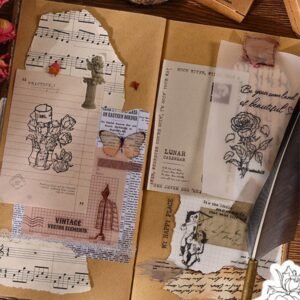 rose book series vintage wood plant flower stamp set10