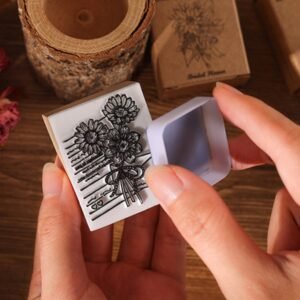 rose book series vintage wood plant flower stamp set14