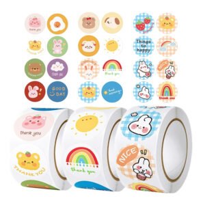 Cartoon Bear Round Label Tape