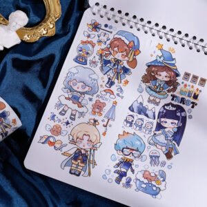 Cute Cartoon Girls Journal Washi Tape stamprints cute parade series cartoon characters tape 3