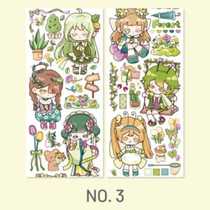 Cute Cartoon Girls Journal Washi Tape stamprints cute parade series cartoon characters tape 6