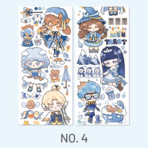 Cute Cartoon Girls Journal Washi Tape stamprints cute parade series cartoon characters tape 7
