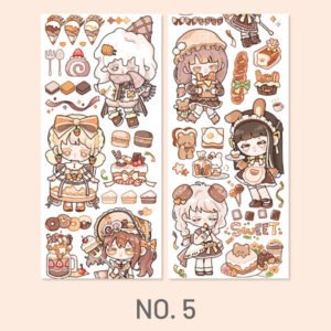 Cute Cartoon Girls Journal Washi Tape stamprints cute parade series cartoon characters tape 8