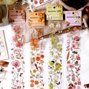 Fruit Clear Transparent Clean Stickers - Grape, Passion Fruit, Pomegranate, Persimmon