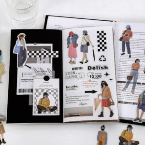 Fashion Girl People Theme Washi Sticker stamprints human ideal series cartoon character stickers 3