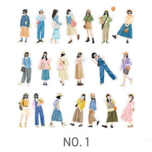 Fashion Girl People Theme Washi Sticker stamprints human ideal series cartoon character stickers 4