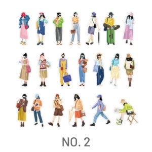 Fashion Girl People Theme Washi Sticker stamprints human ideal series cartoon character stickers 5