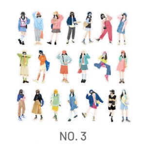 Fashion Girl People Theme Washi Sticker stamprints human ideal series cartoon character stickers 6