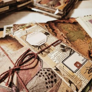 stamprints immortal butterfly flower retro material paper pack 2