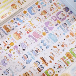 Cute Cartoon Animal White Bear Washi Tape stamprints polar bear diary series cartoon animal tape 2