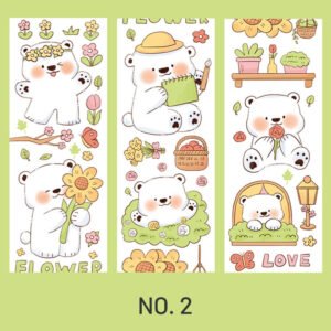 Cute Cartoon Animal White Bear Washi Tape stamprints polar bear diary series cartoon animal tape 5
