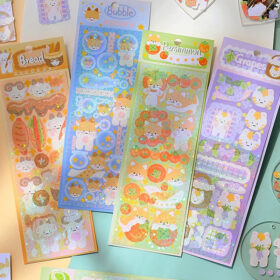 Animal and Fruit Cartoon Coated Paper Sticker