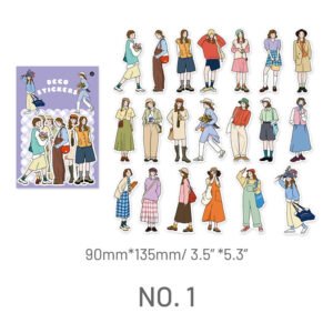 Cute Cartoon Character Washi Sticker Pack stamprints street style trendy cartoon character sticker 4