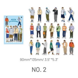 Cute Cartoon Character Washi Sticker Pack stamprints street style trendy cartoon character sticker 5