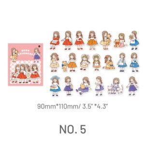 Cute Cartoon Character Washi Sticker Pack stamprints street style trendy cartoon character sticker 8